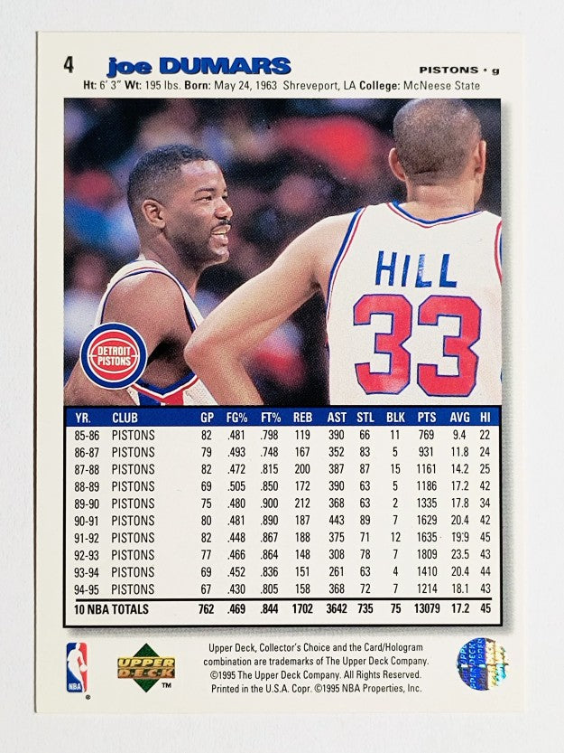 1995-96 Collector's Choice Player's Club #4 Joe Dumars