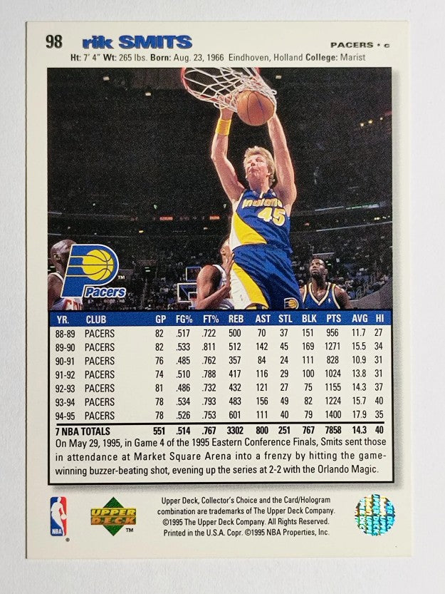 1995-96 Collector's Choice Player's Club #98 Rik Smits