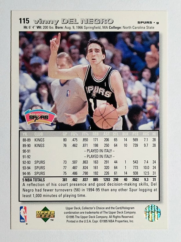 1995-96 Collector's Choice Player's Club #115 Vinny Del Negro