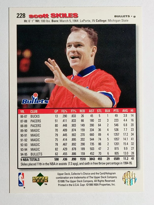 1995-96 Collector's Choice Player's Club #228 Scott Skiles