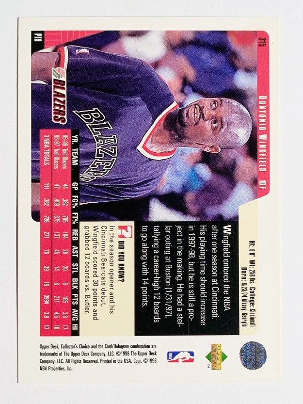 1997-98 Collector's Choice #315 Dontonio Wingfield