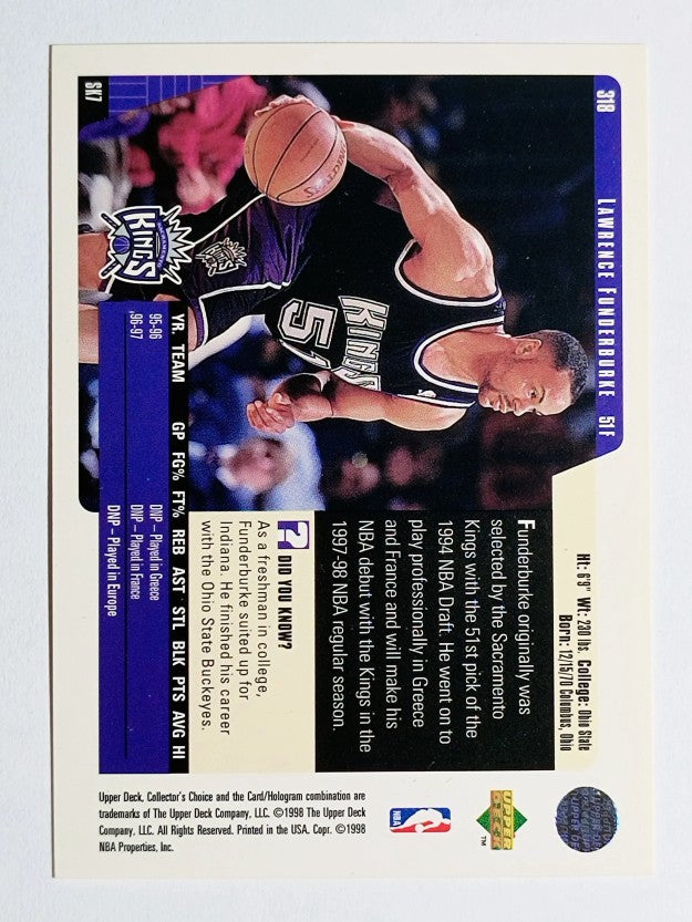 1997-98 Collector's Choice #318 Lawrence Funderburke RC