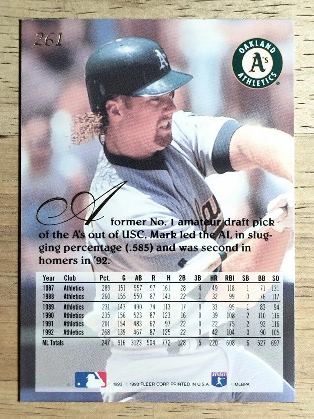 1993 Flair #261 Mark McGwire