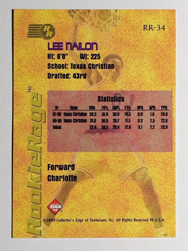 1999 Collector's Edge Rookie Rage #RR34 Lee Nailon