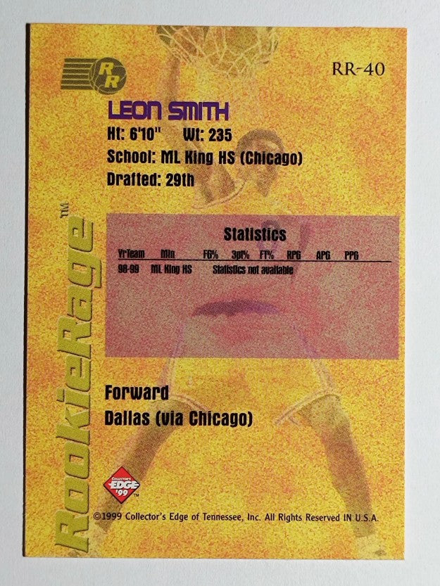 1999 Collector's Edge Rookie Rage #RR40 Leon Smith