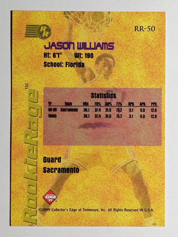 1999 Collector's Edge Rookie Rage #RR50 Jason Williams