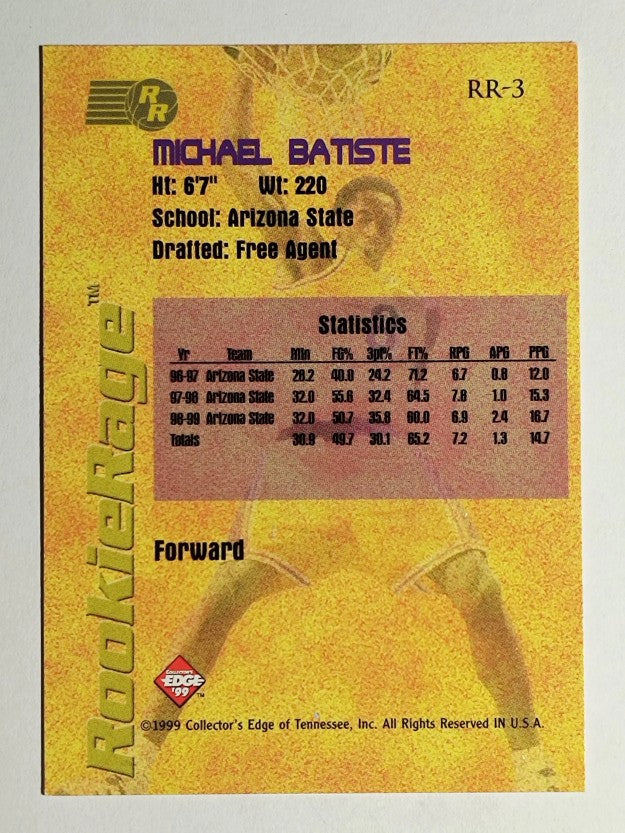 1999 Collector's Edge Rookie Rage Gold #RR3 Michael Batiste
