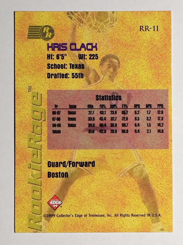 1999 Collector's Edge Rookie Rage Gold #RR11 Kris Clack