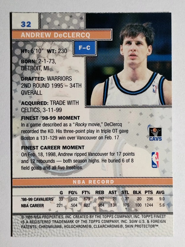 1999-00 Finest #32 Andrew DeClercq