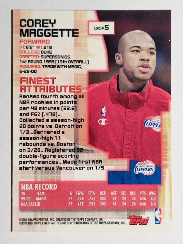 2000-01 Finest #5 Corey Maggette