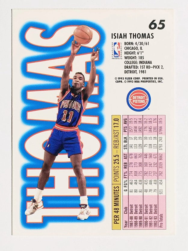 1993-94 Fleer #65 Isiah Thomas