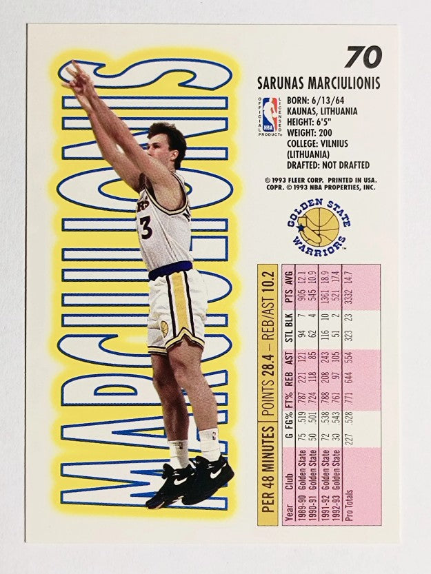 1993-94 Fleer #70 Sarunas Marciulionis