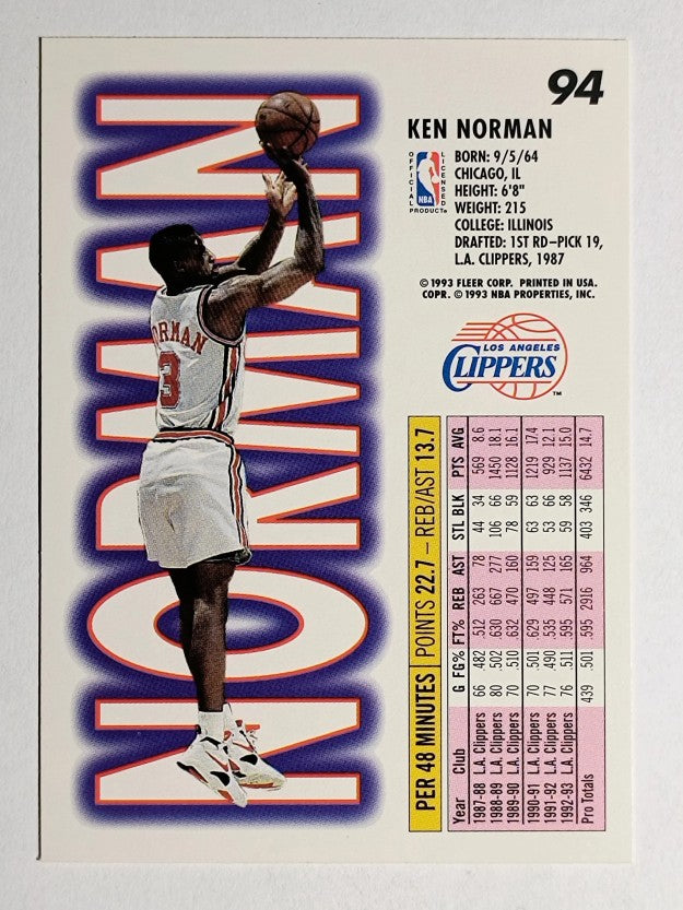 1993-94 Fleer #94 Ken Norman