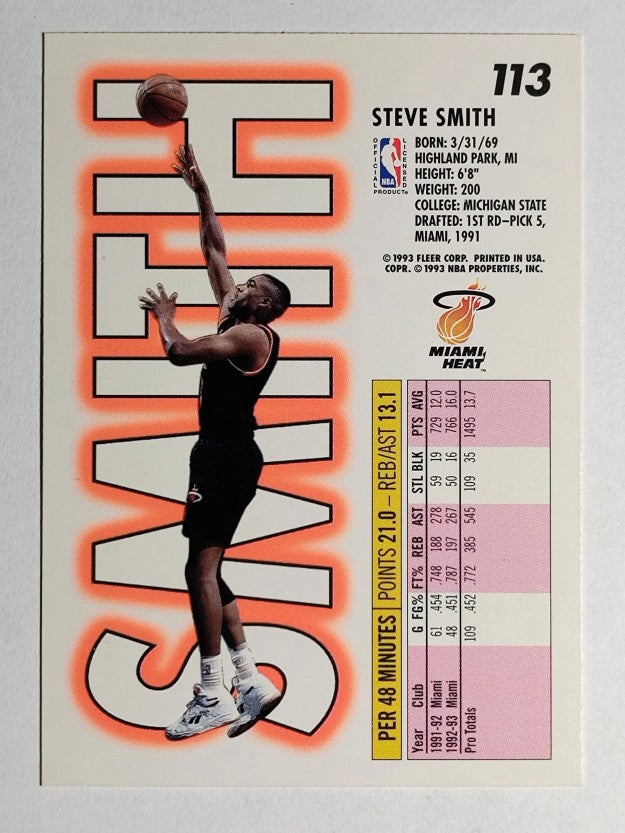 1993-94 Fleer #113 Steve Smith