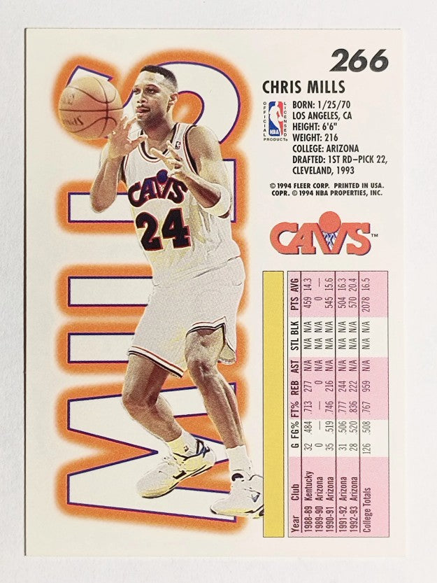 1993-94 Fleer #266 Chris Mills RC