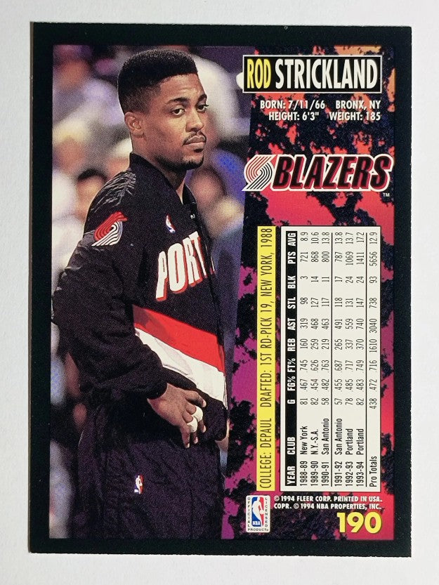 1994-95 Fleer #190 Rod Strickland