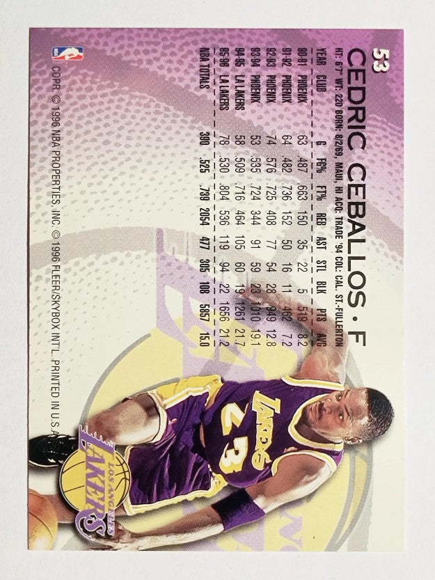 1996-97 Fleer #53 Cedric Ceballos