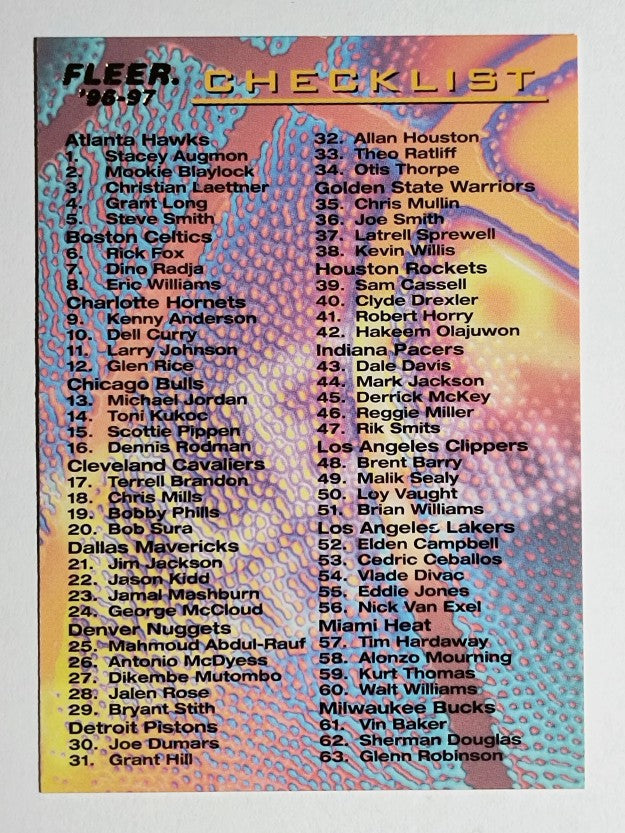 1996-97 Fleer #149 Checklist