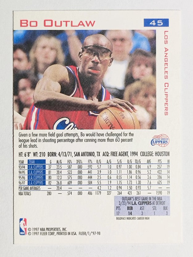 1997-98 Fleer #45 Bo Outlaw