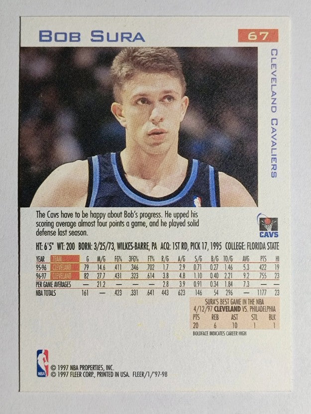 1997-98 Fleer #67 Bob Sura
