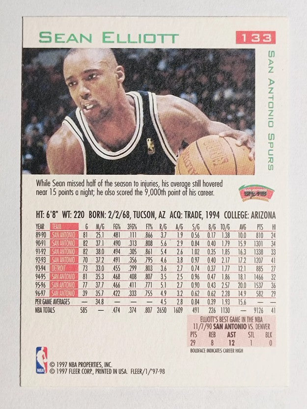 1997-98 Fleer #133 Sean Elliott