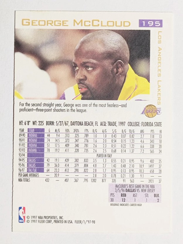 1997-98 Fleer #195 George McCloud