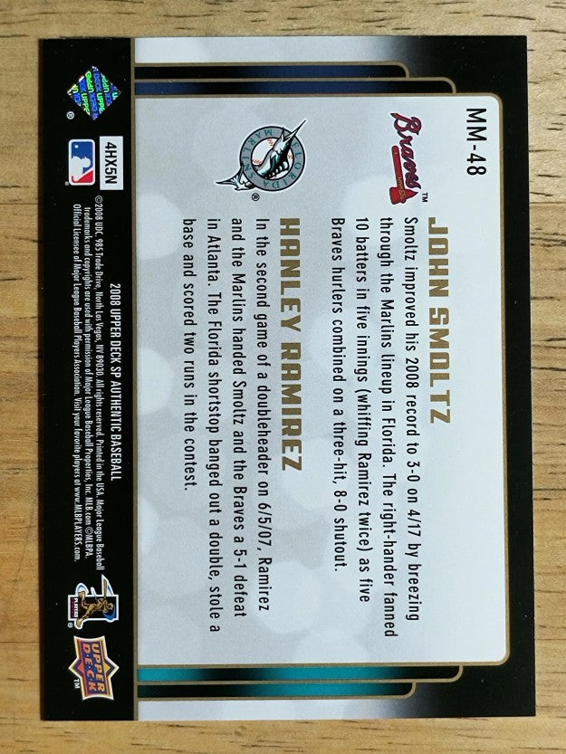 2008 SP Authentic Marquee Matchups #MM48 John Smoltz/Hanley Ramirez