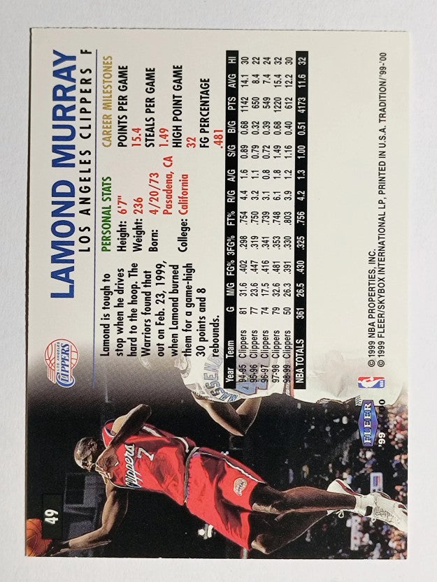 1999-00 Fleer #49 Lamond Murray