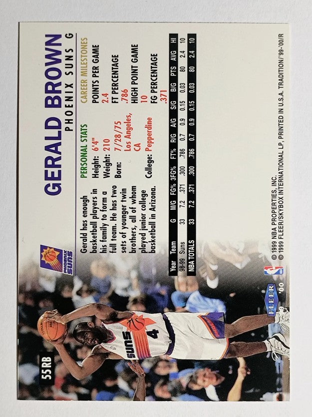 1999-00 Fleer Roundball Collection #55 Gerald Brown