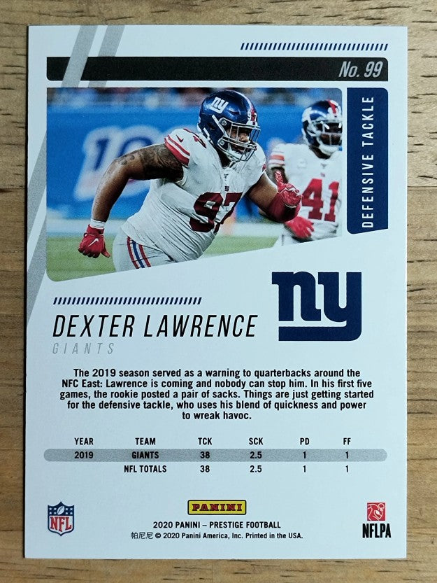 2020 Prestige #99 Dexter Lawrence