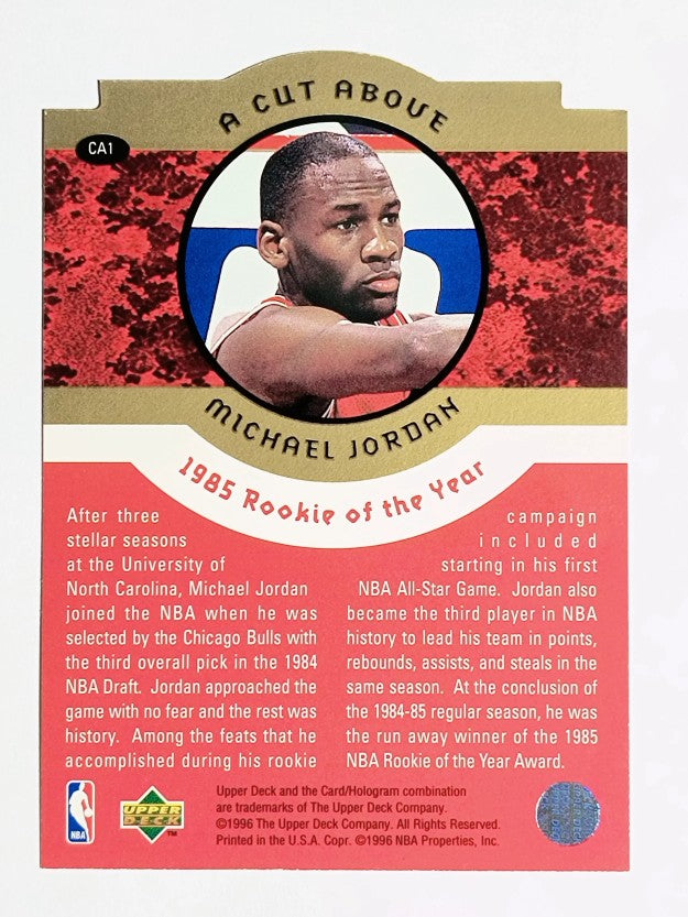 1996-97 Collector's Choice Jordan A Cut Above #CA1 Michael Jordan/85 ROY