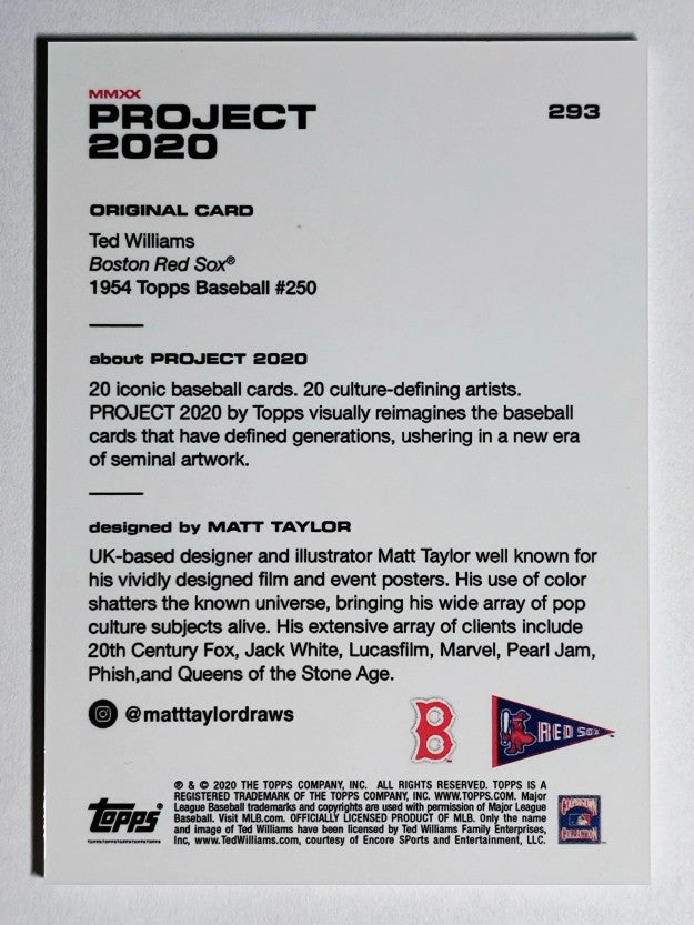 2020 Topps Project 2020 #293 Ted Williams/1974/Matt Taylor