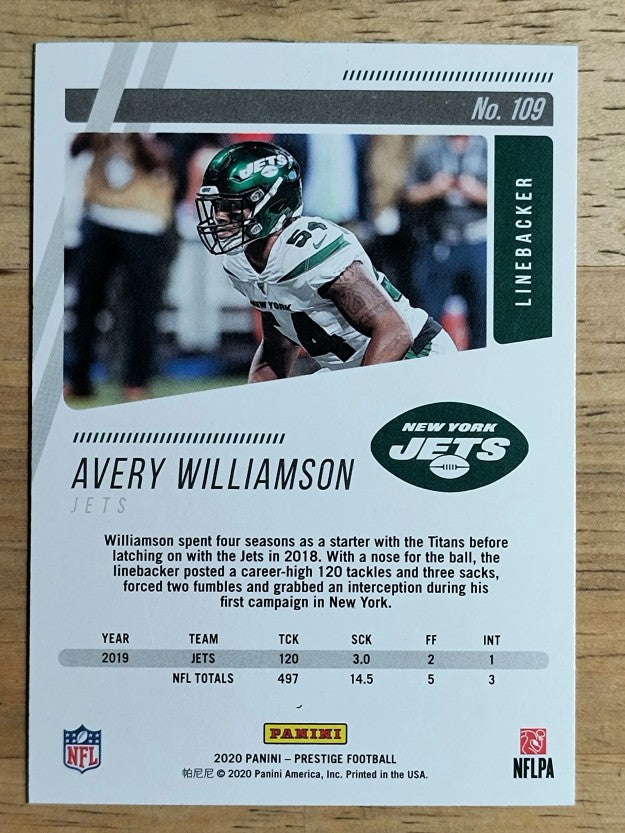 2020 Prestige #109 Avery Williamson