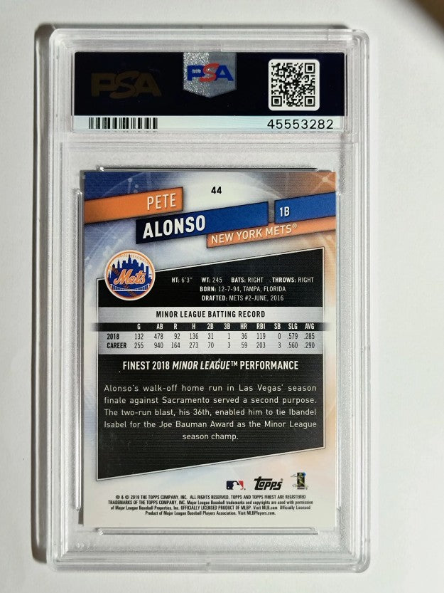 2019 Finest #44 Pete Alonso RC (PSA 9)