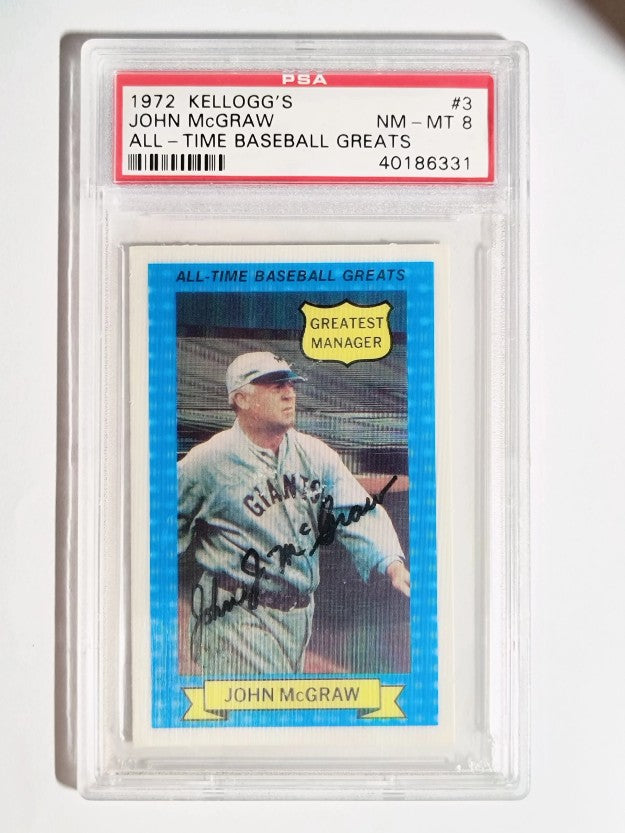 1972 Kellogg's ATG #3 John McGraw (PSA 8)