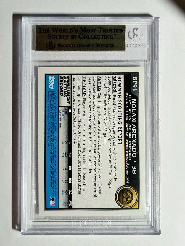 2010 Bowman Prospects #BP91 Nolan Arenado (BGS 9.5)
