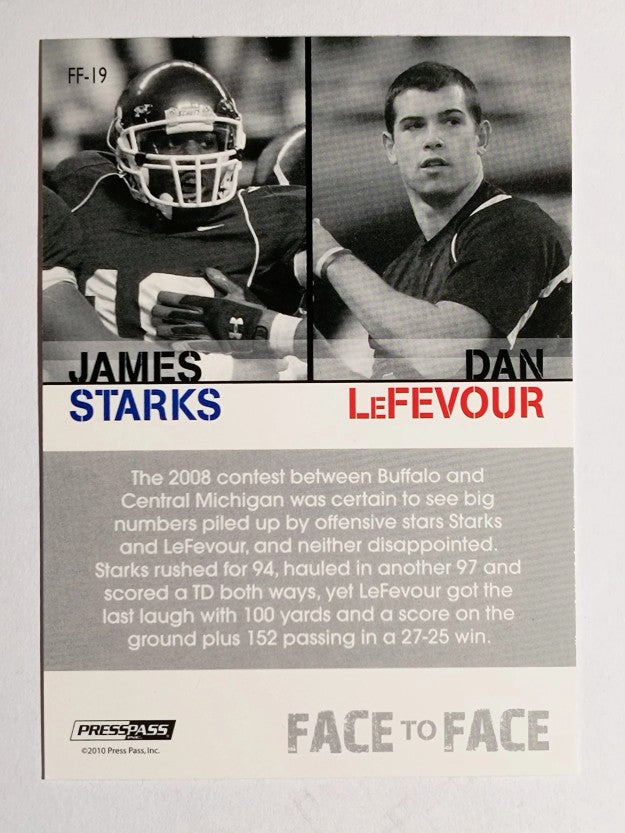 2010 Press Pass PE Face To Face #FF19 James Starks/Dan LeFevour