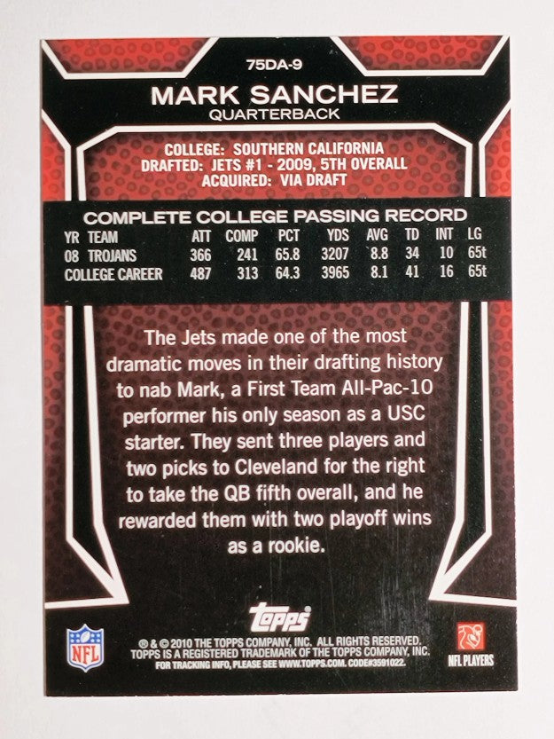 2010 Topps Draft 75th Anniversary #75DA9 Mark Sanchez