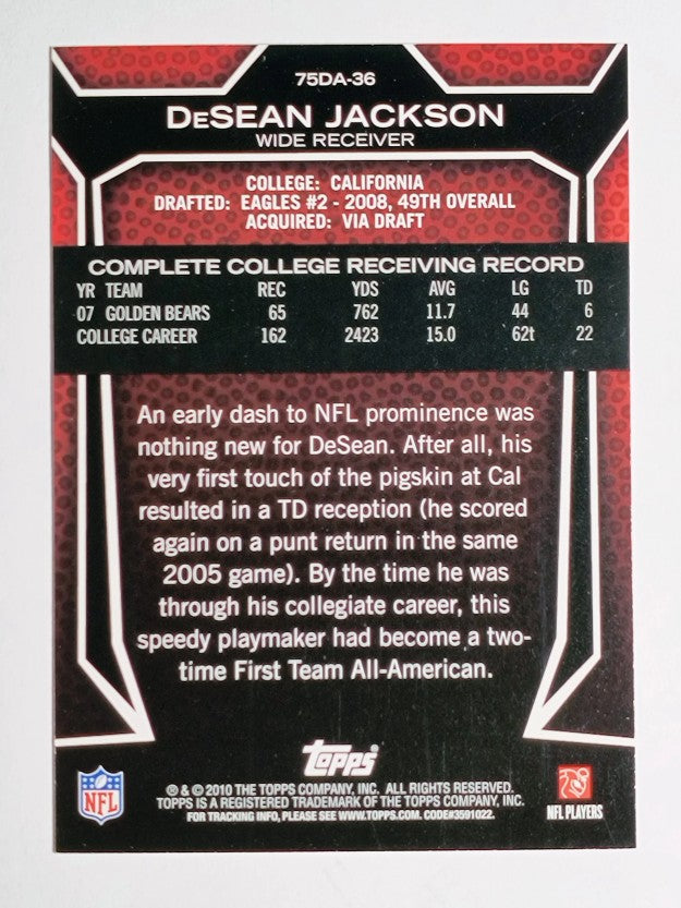2010 Topps Draft 75th Anniversary #75DA36 DeSean Jackson