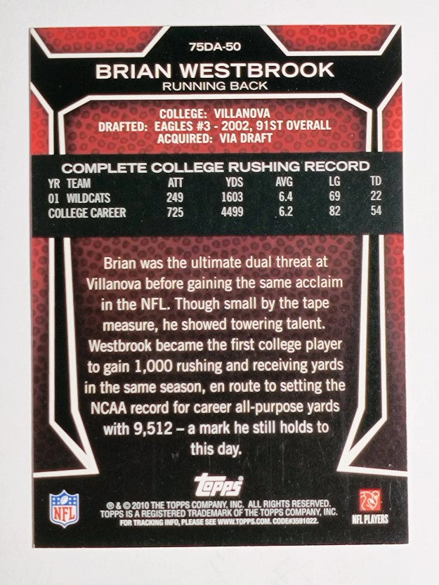 2010 Topps Draft 75th Anniversary #75DA50 Brian Westbrook