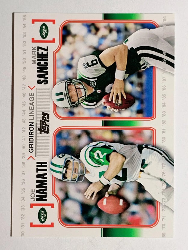 2010 Topps Gridiron Lineage #GLNS Joe Namath/Mark Sanchez