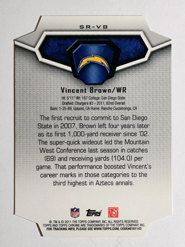 2011 Topps Chrome Superlative Rookies #SRVB Vincent Brown