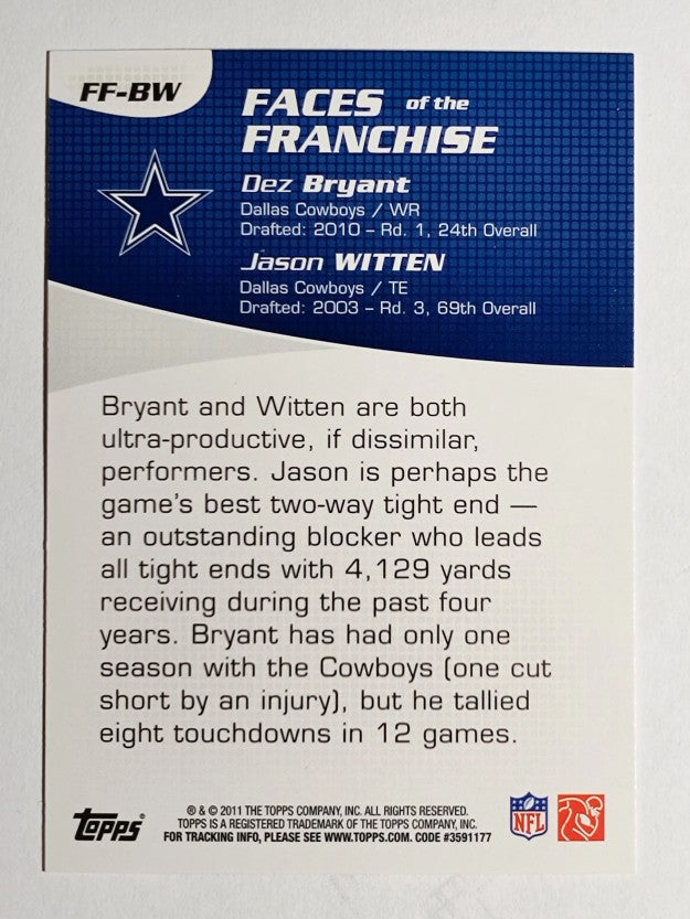 2011 Topps Faces of the Franchise #BW Dez Bryant/Jason Witten