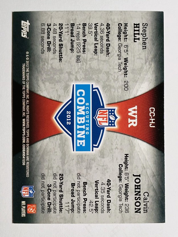2012 Bowman Combine Competition #CCHJ Stephen Hill/Calvin Johnson