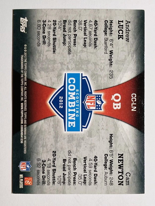 2012 Bowman Combine Competition #CCLN Andrew Luck/Cam Newton