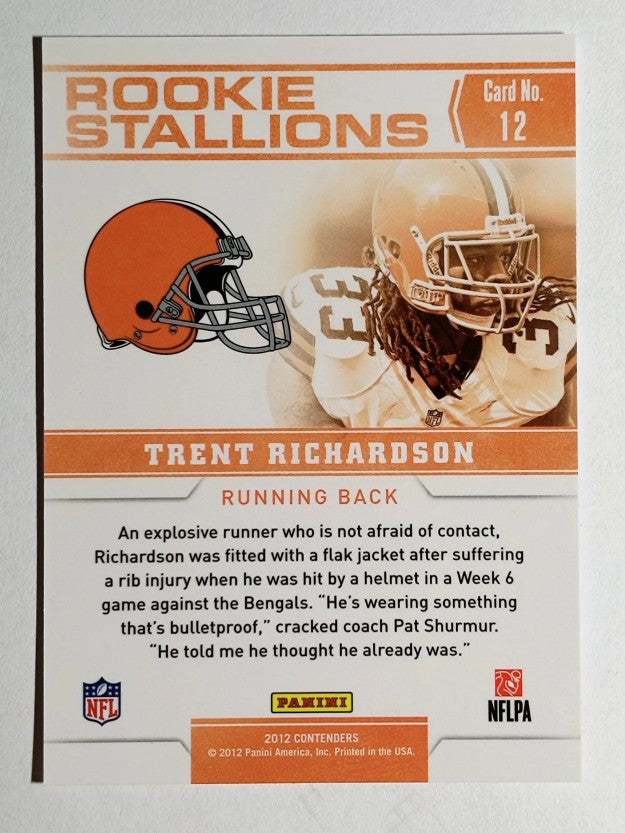 2012 Panini Contenders Rookie Stallions #12 Trent Richardson