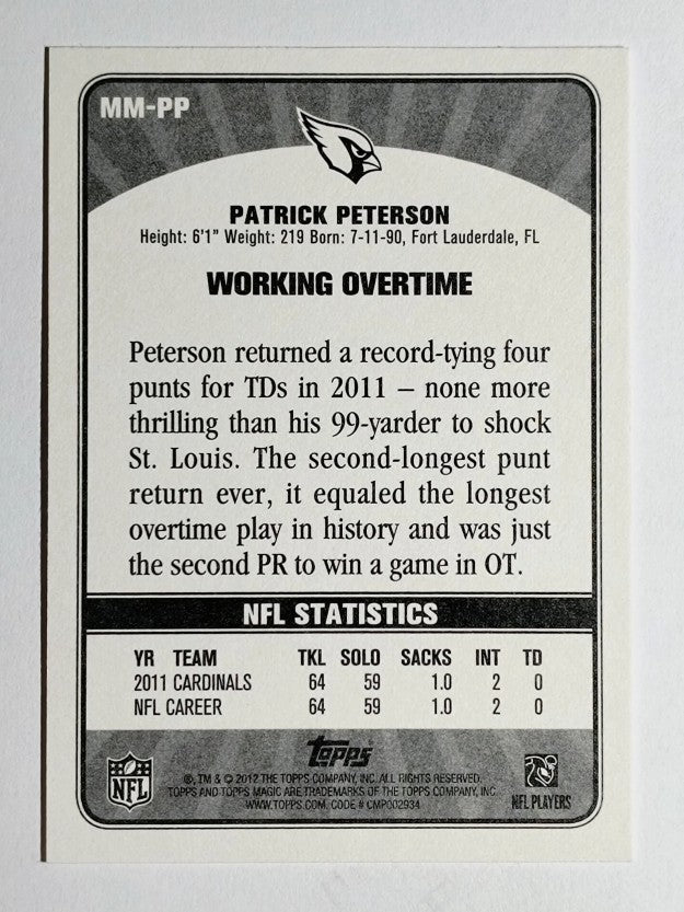 2012 Topps Magic Magical Moments #MMPP Patrick Peterson
