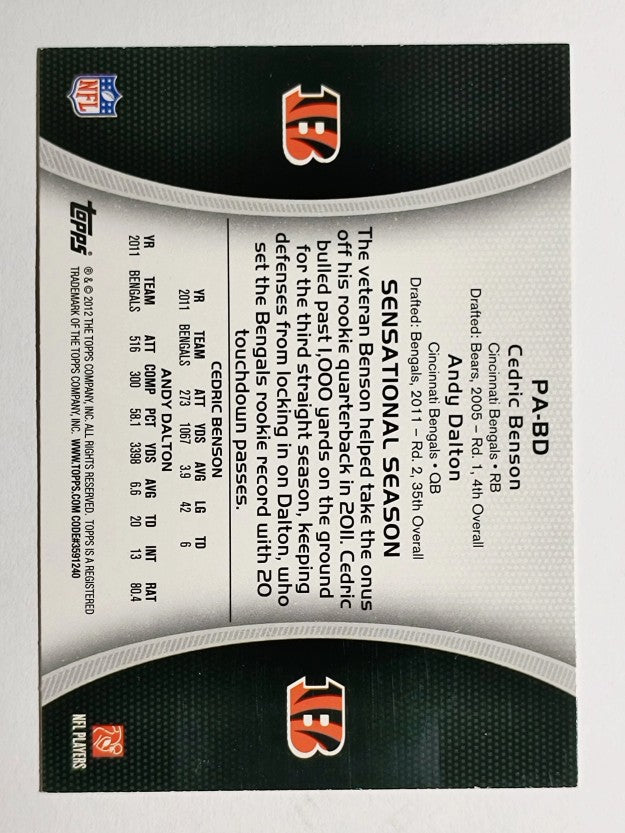 2012 Topps Paramount Pairs #PABD Cedric Benson/Andy Dalton