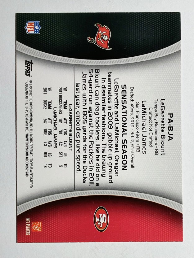 2012 Topps Paramount Pairs #PABJA LeGarrette Blount/LaMichael James