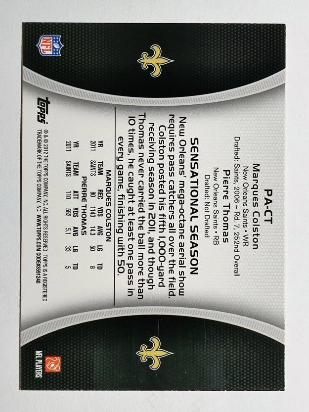 2012 Topps Paramount Pairs #PACT Marques Colston/Pierre Thomas